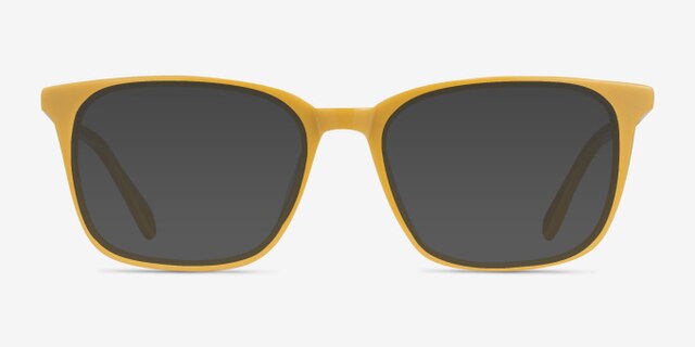 Etched Yellow AcetateEyeglass Frames from EyeBuyDirect, with Tinted Lenses