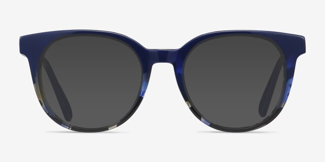 Rialto Blue Floral AcétateMontures de lunettes de vue d'EyeBuyDirect, Avec des Verres Teintés