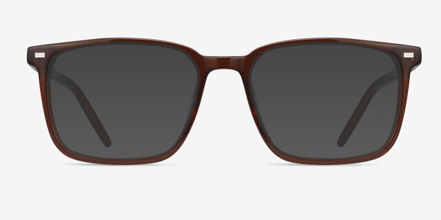 Chief Brown AcetateEyeglass Frames from EyeBuyDirect, with Tinted Lenses