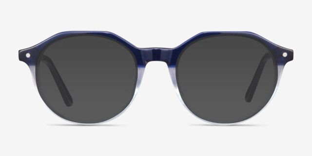 Moby Clear Blue AcétateMontures de lunettes de vue d'EyeBuyDirect, Avec des Verres Teintés