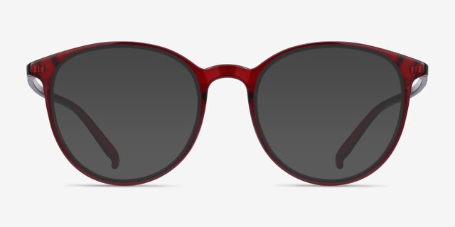 Macaron Burgundy PlasticEyeglass Frames from EyeBuyDirect, with Tinted Lenses