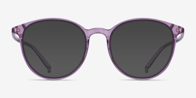 Macaron Clear Purple PlasticEyeglass Frames from EyeBuyDirect, with Tinted Lenses