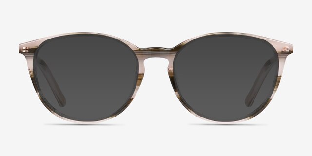 Messenger Striped AcetateEyeglass Frames from EyeBuyDirect, with Tinted Lenses