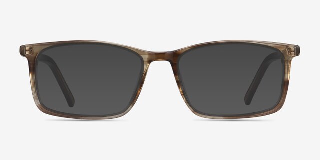 Crane Brown Striped AcetateEyeglass Frames from EyeBuyDirect, with Tinted Lenses