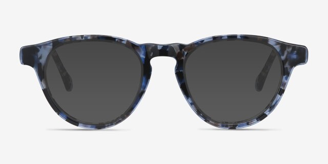 Marine Blue Tortoise AcetateEyeglass Frames from EyeBuyDirect, with Tinted Lenses