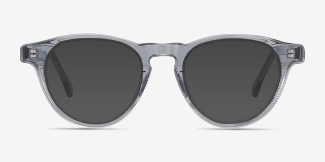 Marine Clear Gray AcetateEyeglass Frames from EyeBuyDirect, with Tinted Lenses