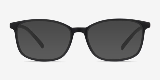 Median Black PlasticEyeglass Frames from EyeBuyDirect, with Tinted Lenses