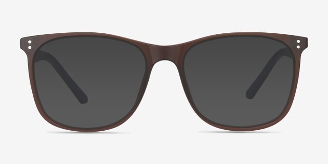 Mystery Brown PlasticEyeglass Frames from EyeBuyDirect, with Tinted Lenses