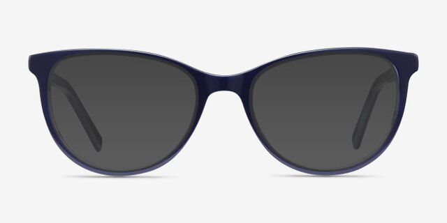 Sphinx Blue Striped AcetateEyeglass Frames from EyeBuyDirect, with Tinted Lenses