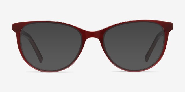 Sphinx Red Striped AcetateEyeglass Frames from EyeBuyDirect, with Tinted Lenses