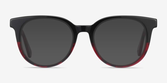 Rialto Black Red AcetateEyeglass Frames from EyeBuyDirect, with Tinted Lenses