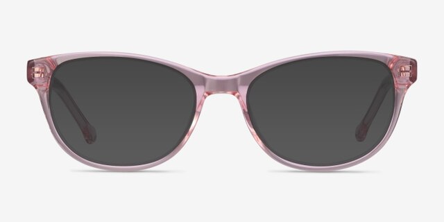 Thinker Clear Pink AcetateEyeglass Frames from EyeBuyDirect, with Tinted Lenses