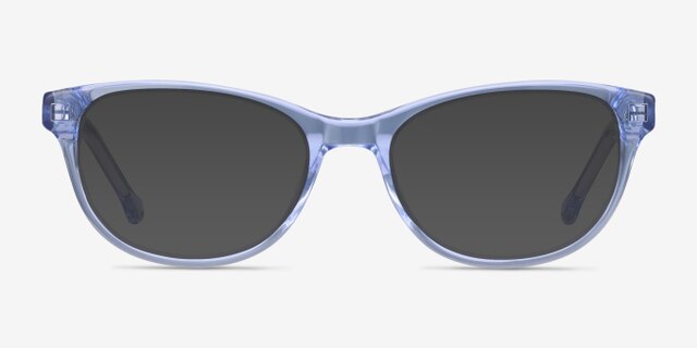 Thinker Clear Blue AcetateEyeglass Frames from EyeBuyDirect, with Tinted Lenses