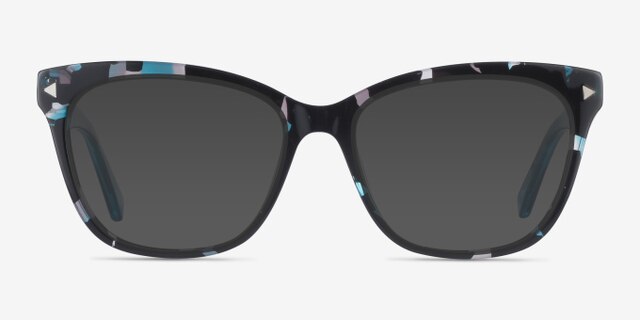 Petal Blue Floral AcetateEyeglass Frames from EyeBuyDirect, with Tinted Lenses