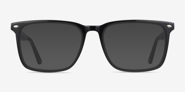 Tactician Noir AcétateMontures de lunettes de vue d'EyeBuyDirect, Avec des Verres Teintés
