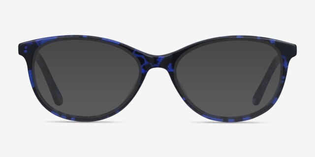 Depth Blue Floral AcetateEyeglass Frames from EyeBuyDirect, with Tinted Lenses