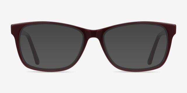 Annett Burgundy AcétateMontures de lunettes de vue d'EyeBuyDirect, Avec des Verres Teintés