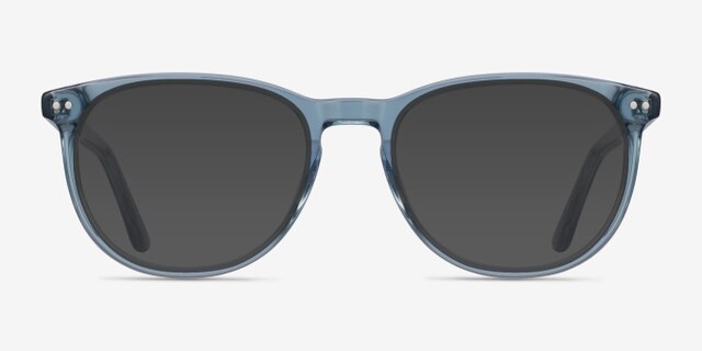 Cherbourg Clear Blue AcetateEyeglass Frames from EyeBuyDirect, with Tinted Lenses
