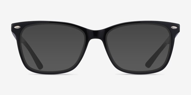 Varda Black AcetateEyeglass Frames from EyeBuyDirect, with Tinted Lenses