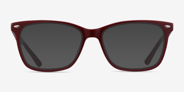 Varda Burgundy AcetateEyeglass Frames from EyeBuyDirect, with Tinted Lenses