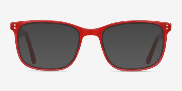 Lugano Red AcetateEyeglass Frames from EyeBuyDirect, with Tinted Lenses