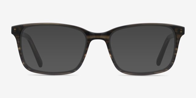 Clipperton Gray Striped AcetateEyeglass Frames from EyeBuyDirect, with Tinted Lenses