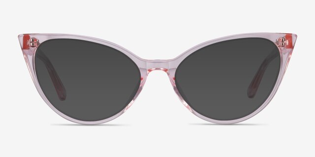 Quartet Clear Pink AcétateMontures de lunettes de vue d'EyeBuyDirect, Avec des Verres Teintés
