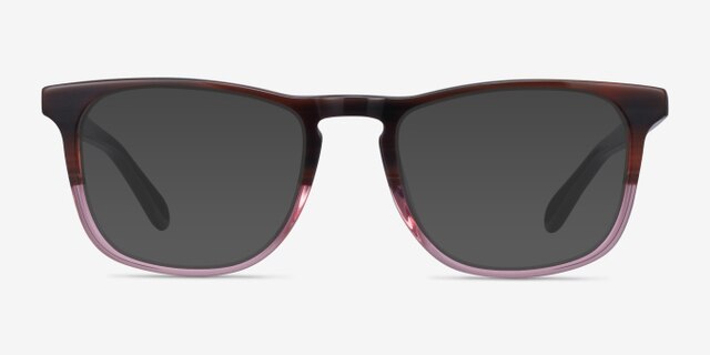 Found Brown Purple AcetateEyeglass Frames from EyeBuyDirect, with Tinted Lenses
