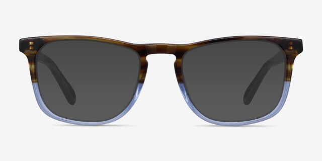Found Brown Blue AcétateMontures de lunettes de vue d'EyeBuyDirect, Avec des Verres Teintés