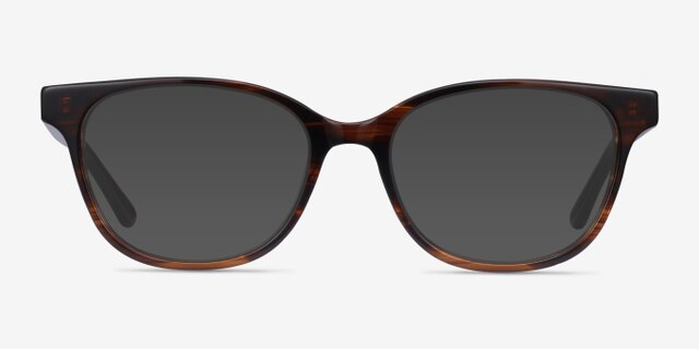 Patra Brown Striped AcetateEyeglass Frames from EyeBuyDirect, with Tinted Lenses