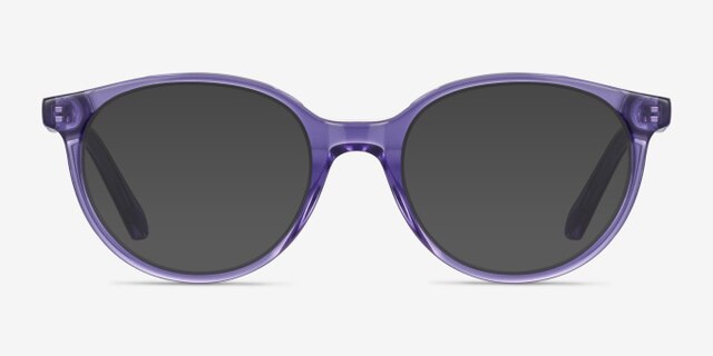 Trust Clear Purple AcetateEyeglass Frames from EyeBuyDirect, with Tinted Lenses