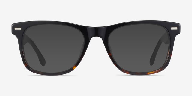 Caster Black Tortoise AcétateMontures de lunettes de vue d'EyeBuyDirect, Avec des Verres Teintés