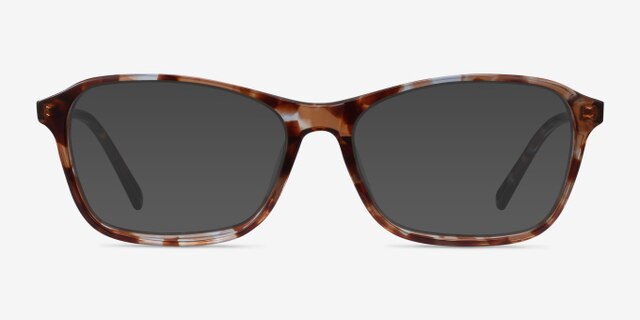 Versa Brown Floral AcetateEyeglass Frames from EyeBuyDirect, with Tinted Lenses