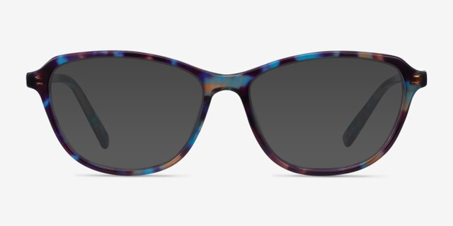 Ciencia Blue Floral AcetateEyeglass Frames from EyeBuyDirect, with Tinted Lenses