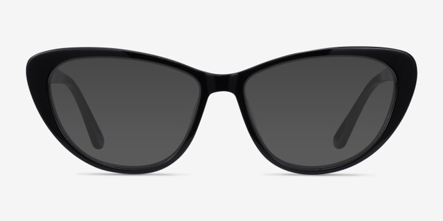 Yvonne Black AcetateEyeglass Frames from EyeBuyDirect, with Tinted Lenses