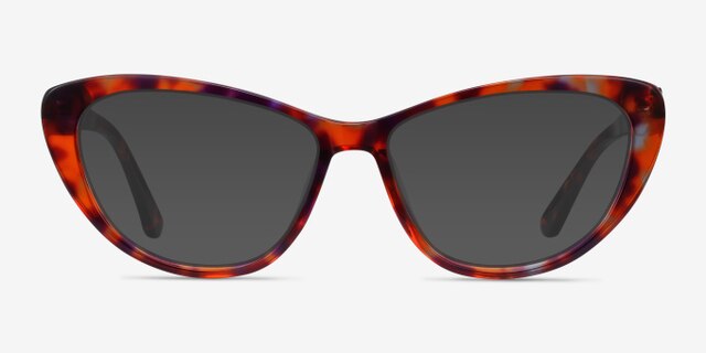 Yvonne Brown Floral AcetateEyeglass Frames from EyeBuyDirect, with Tinted Lenses
