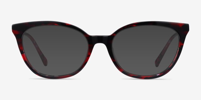 Sigilo Red Floral AcetateEyeglass Frames from EyeBuyDirect, with Tinted Lenses
