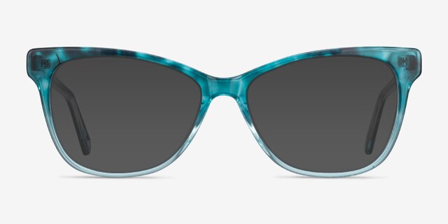 Rosalie Blue AcetateEyeglass Frames from EyeBuyDirect, with Tinted Lenses