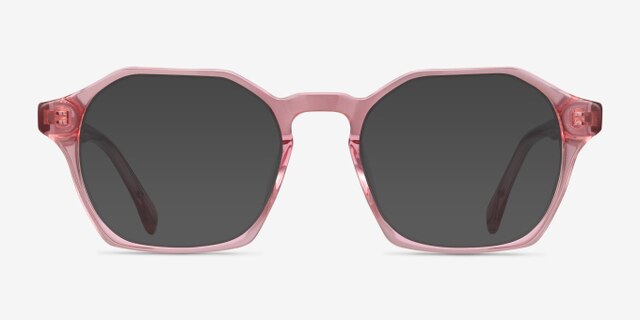 Orchid Clear Pink AcetateEyeglass Frames from EyeBuyDirect, with Tinted Lenses