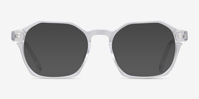 Orchid Clear AcetateEyeglass Frames from EyeBuyDirect, with Tinted Lenses