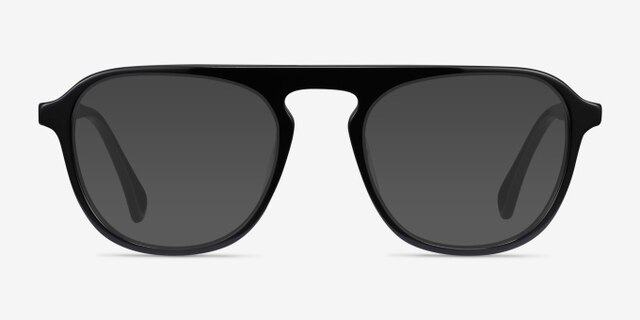 Ida Black AcetateEyeglass Frames from EyeBuyDirect, with Tinted Lenses