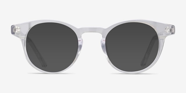 Flora Clear AcetateEyeglass Frames from EyeBuyDirect, with Tinted Lenses