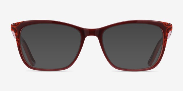 Hedera Burgundy Orange AcetateEyeglass Frames from EyeBuyDirect, with Tinted Lenses