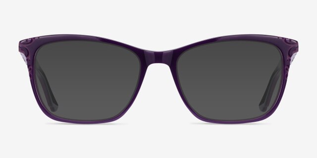 Hedera Purple AcetateEyeglass Frames from EyeBuyDirect, with Tinted Lenses