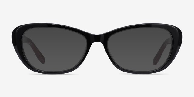 Selina Black & Burgundy AcetateEyeglass Frames from EyeBuyDirect, with Tinted Lenses