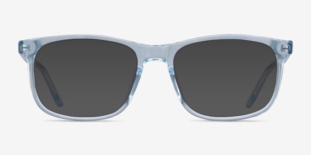 Ballast Clear Blue AcetateEyeglass Frames from EyeBuyDirect, with Tinted Lenses