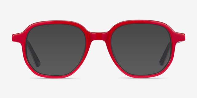 States Red & Navy AcetateEyeglass Frames from EyeBuyDirect, with Tinted Lenses