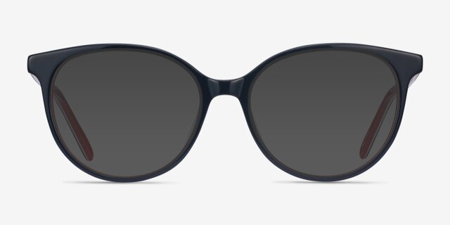 Patriot Navy & Red AcetateEyeglass Frames from EyeBuyDirect, with Tinted Lenses