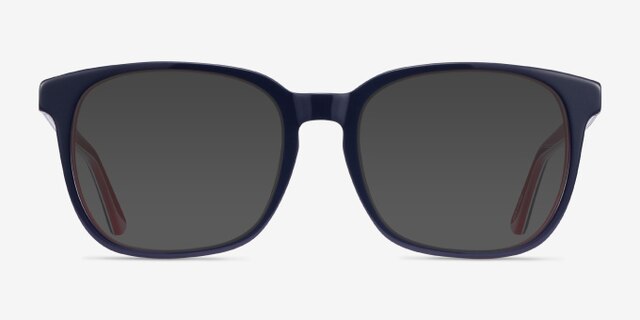Firework Navy & Red AcetateEyeglass Frames from EyeBuyDirect, with Tinted Lenses