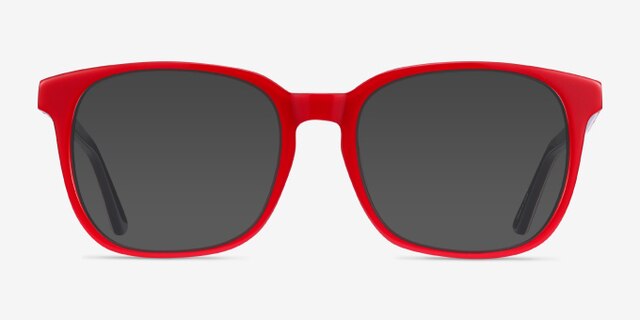 Firework Red & Navy AcetateEyeglass Frames from EyeBuyDirect, with Tinted Lenses
